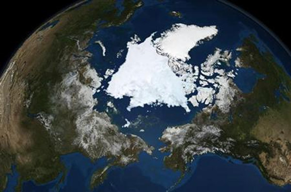 Снимок со спутника зоны распространения тундр на Земле